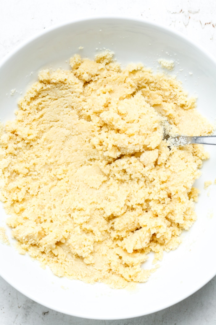 Thick almond flour mixture.