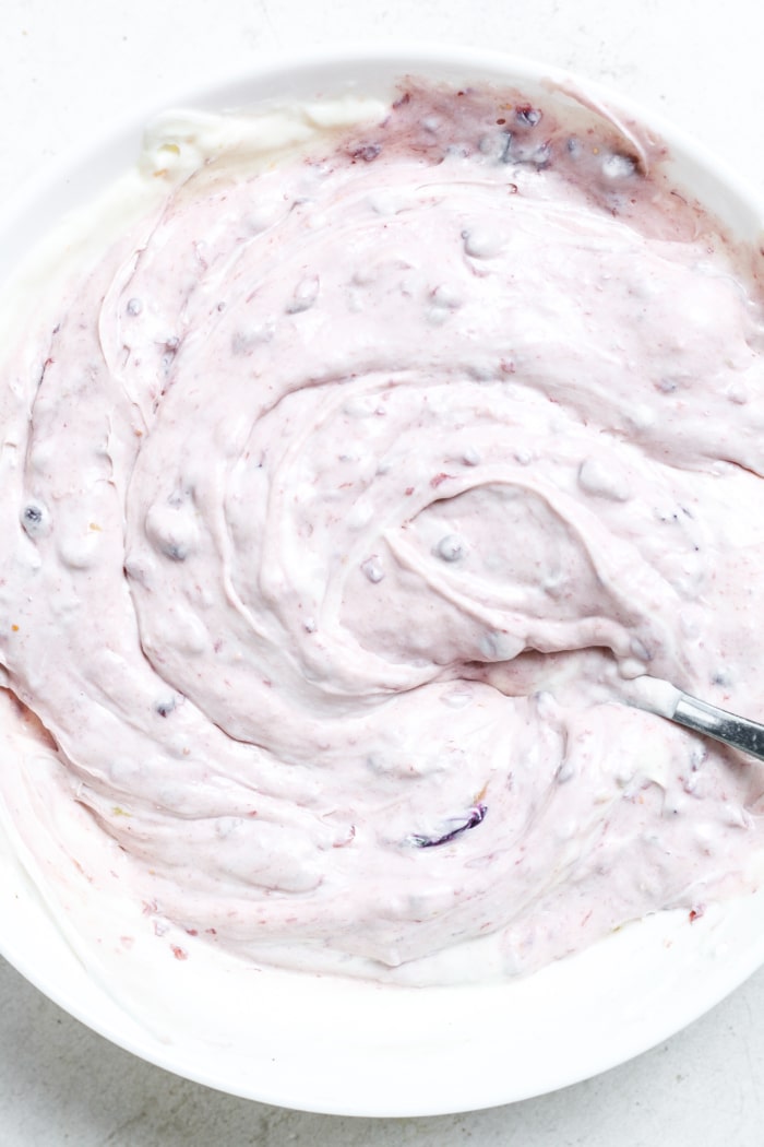 Blueberry frosting.