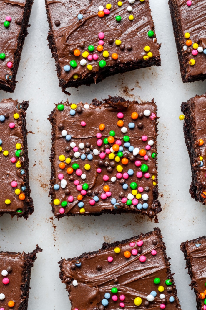 Brownies with sprinkles.
