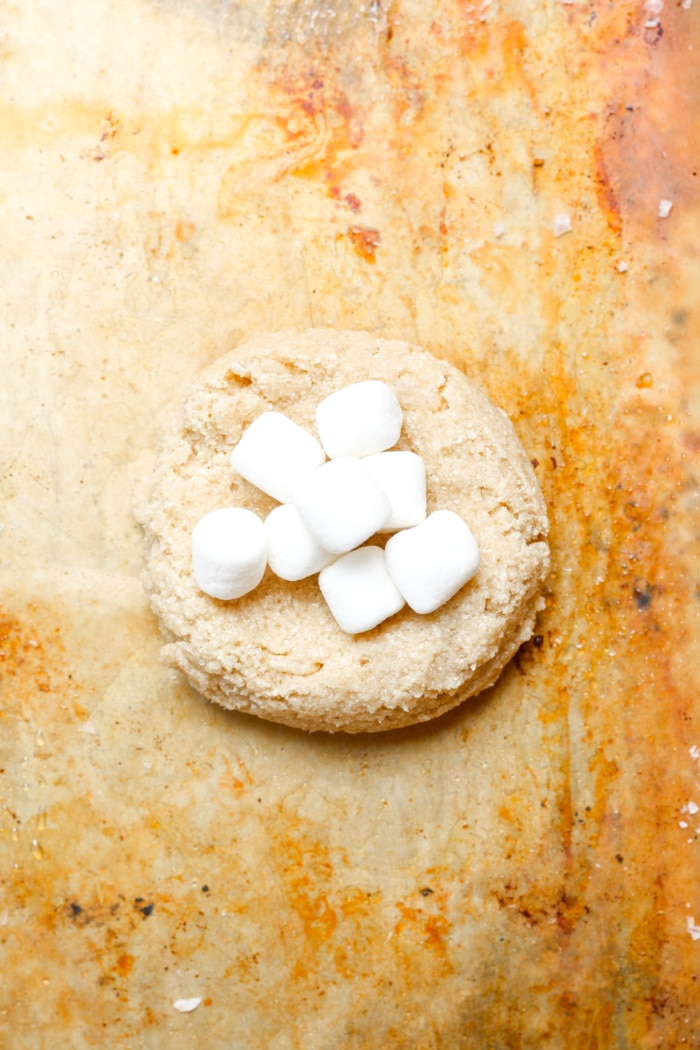 Dough with mini marshmallows.