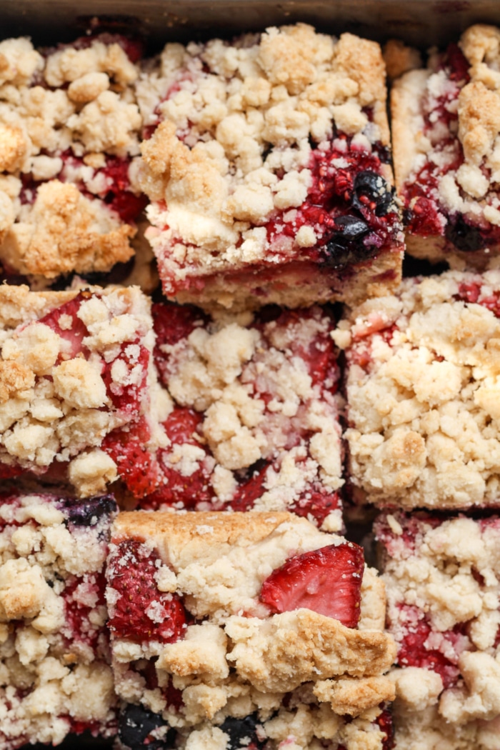 Strawberry crumble bars.