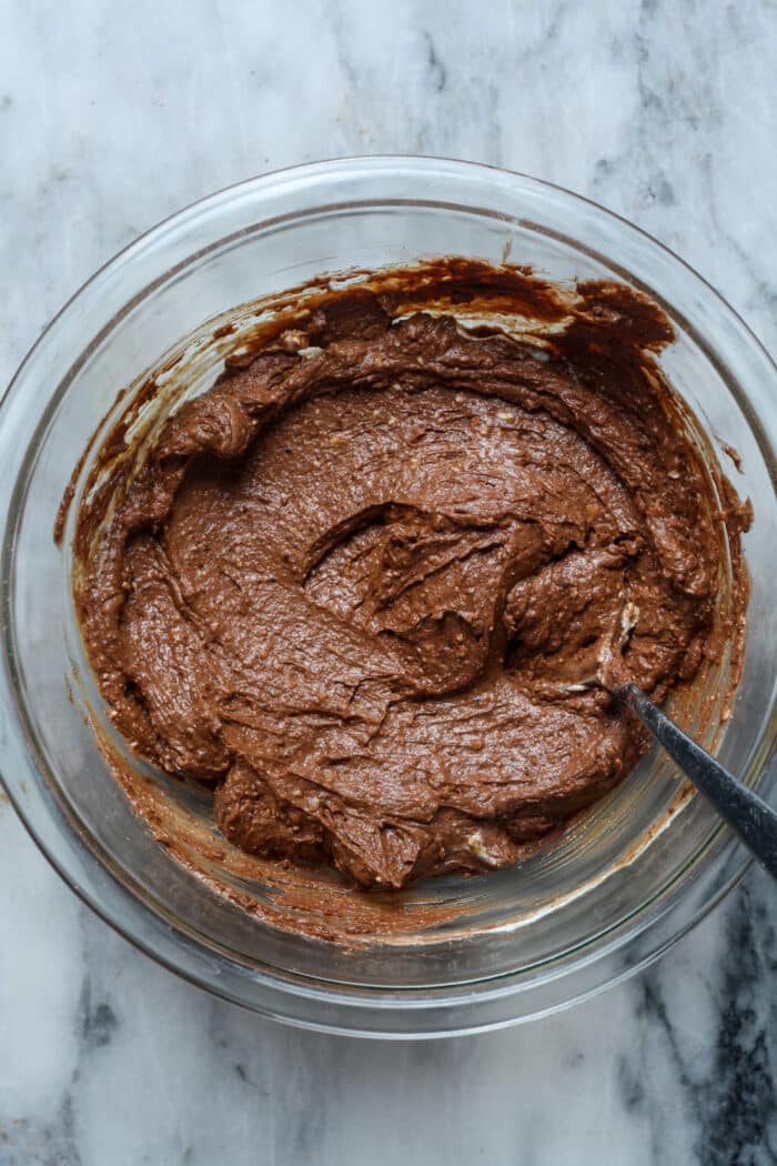 Thick chocolate mixture.