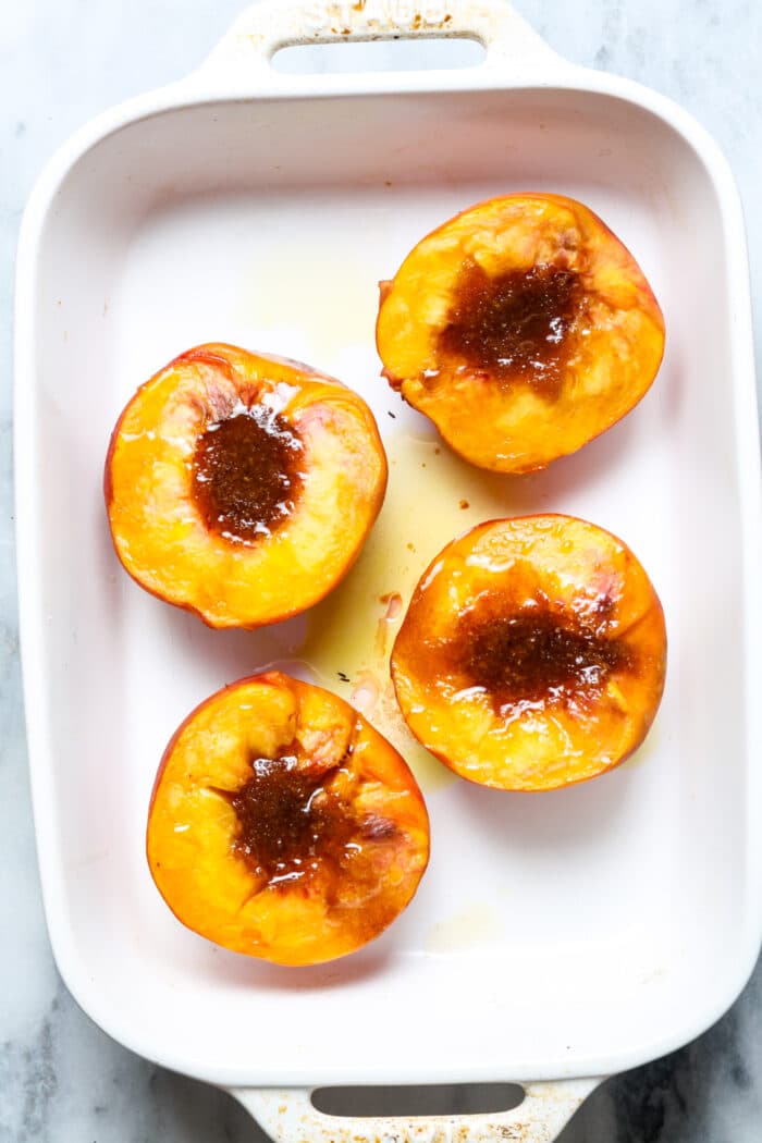 Cinnamon roasted peaches.