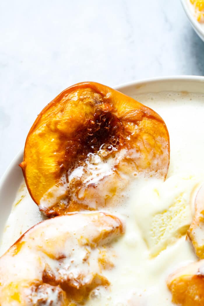 Baked peaches.
