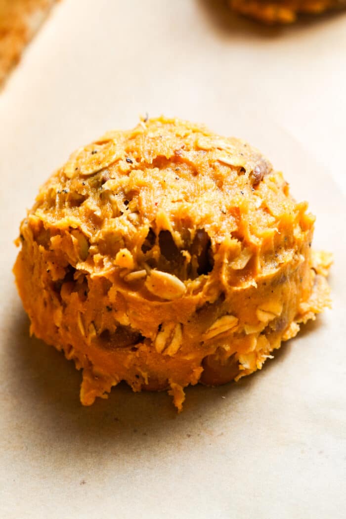 Thick pumpkin cookie dough.