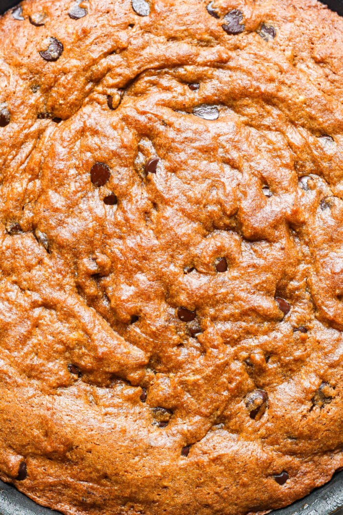 Close up of pumpkin skillet.