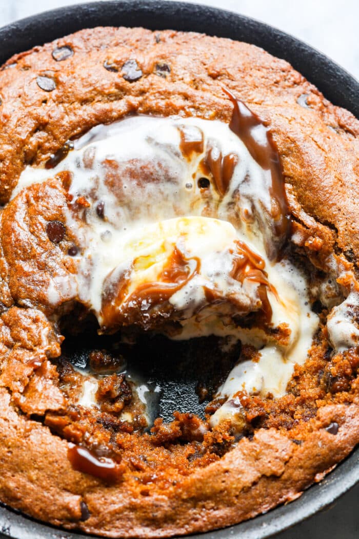 Caramel ice cream dessert.