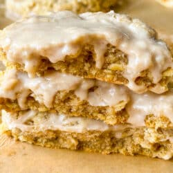 Iced oatmeal cookies.