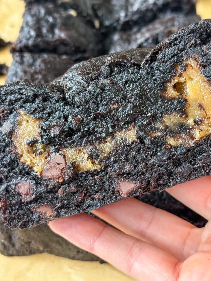 Cookie dough bread with chocolate.