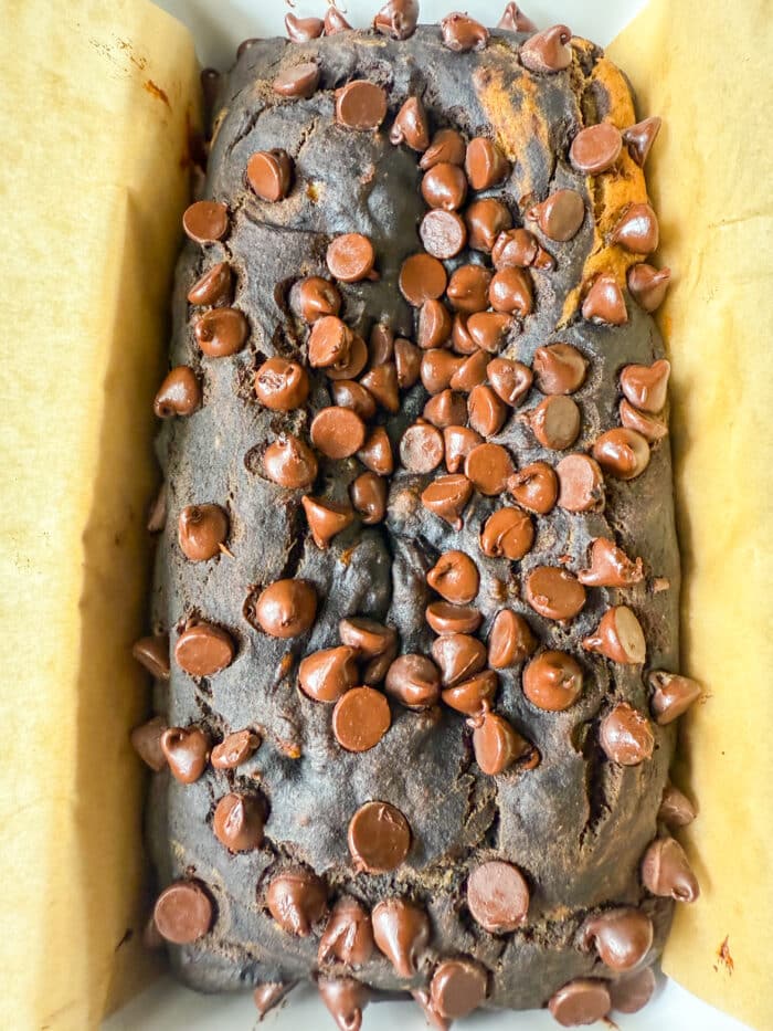 Swirl bread with chocolate chips.