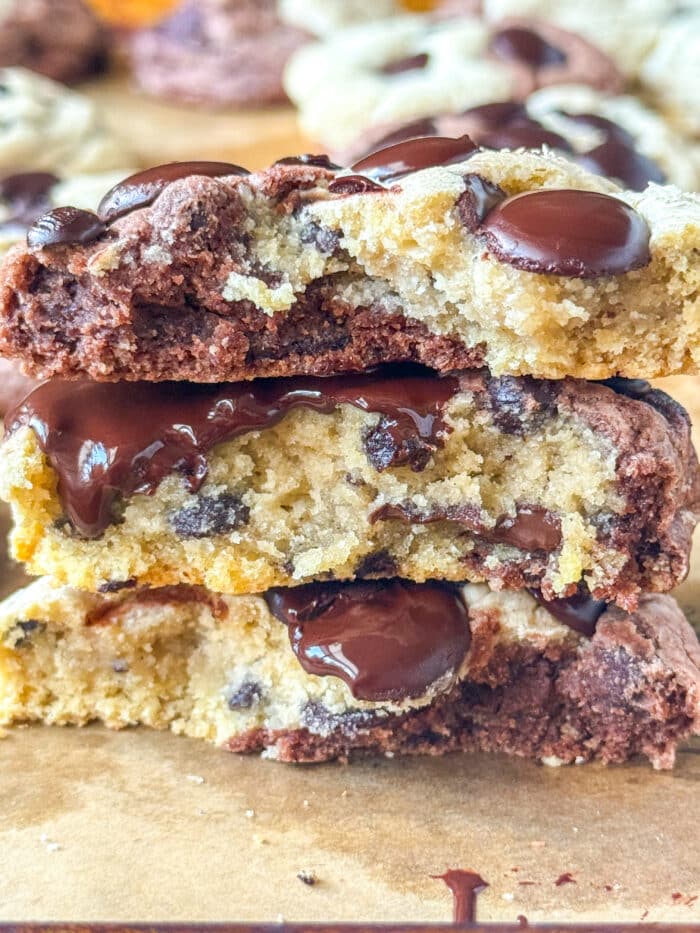 Chocolate vanilla swirl cookies.