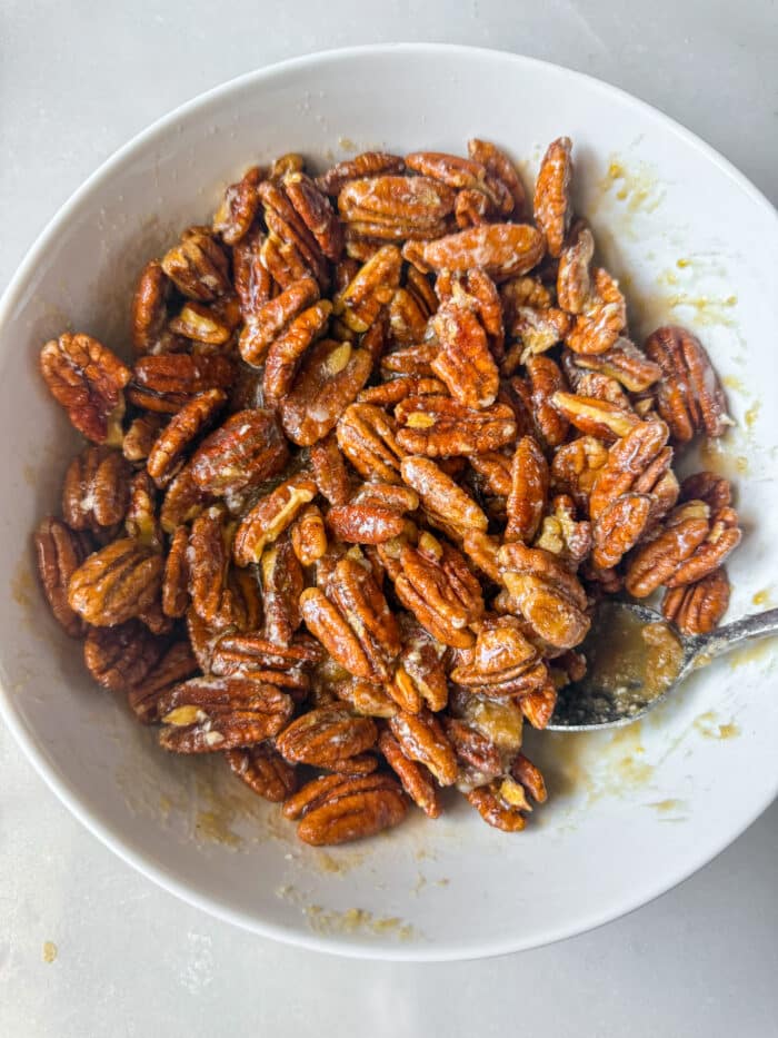 Butter pecans in bowl.