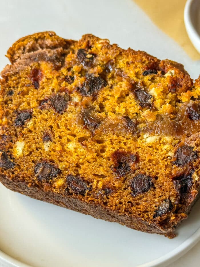 Slice of orange loaf.