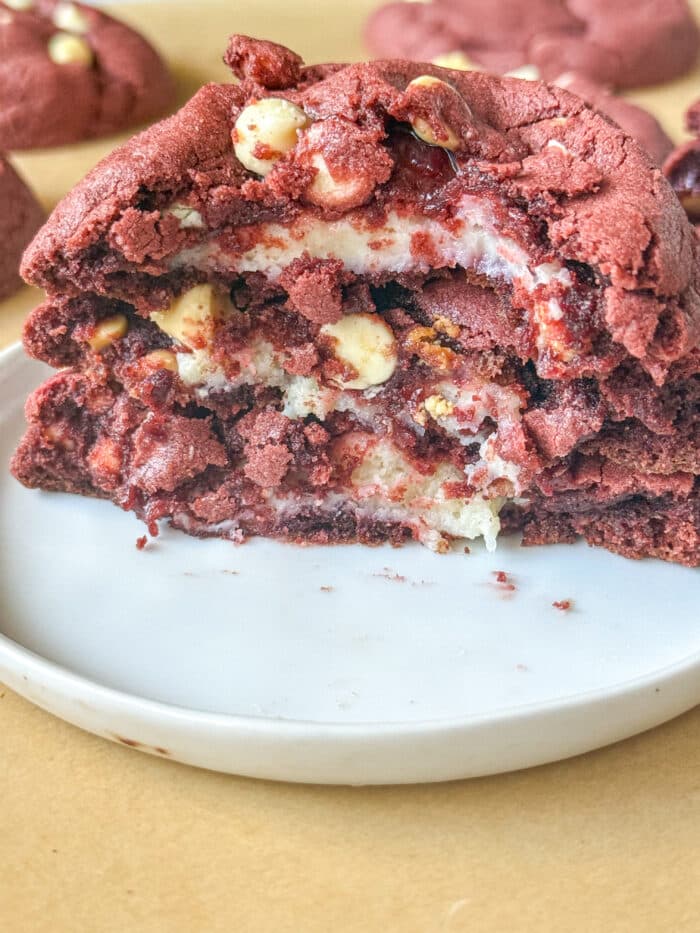 Stack of gooey red desserts.
