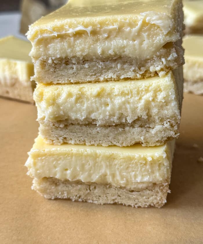 Stacked creamy treats.