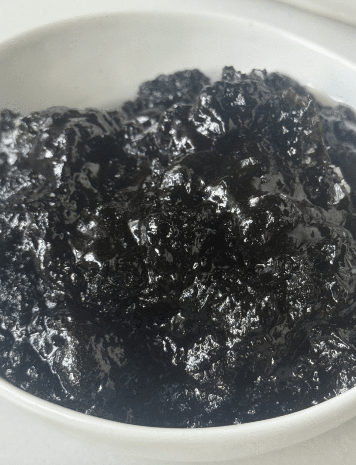 Close up of brownie pudding.