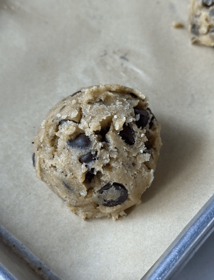 Chocolate chip dough ball.