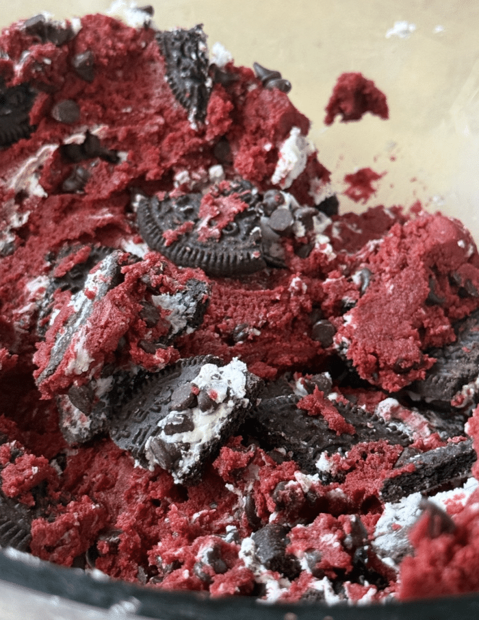 Dough for red Oreos.