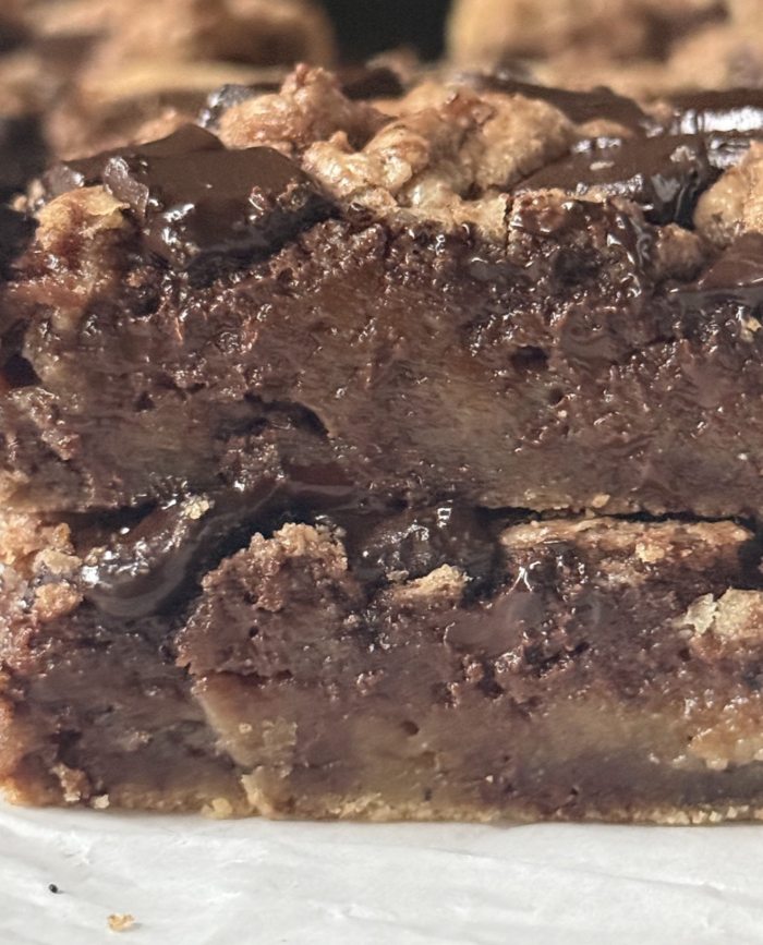 Close up of brown butter blondies.