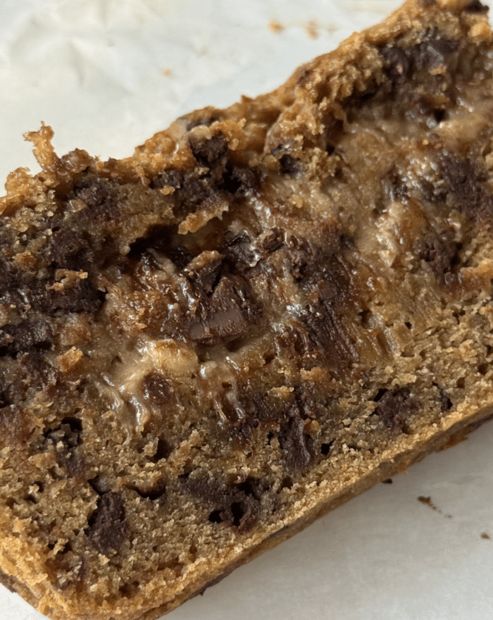 Bread with cookie dough.