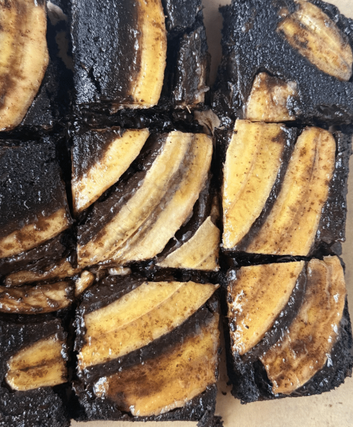 Banana upside down brownies.