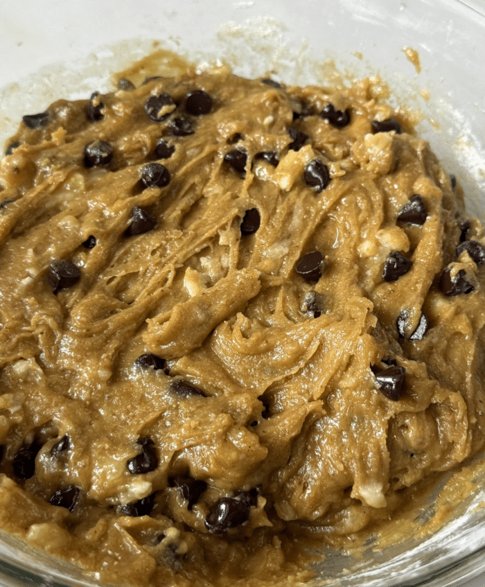 Peanut butter chocolate chip batter.