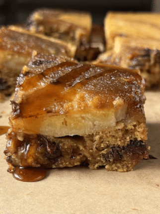 Banana Upside Down Peanut Butter Bars