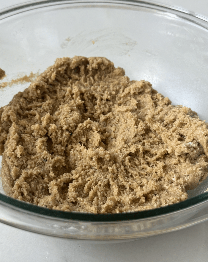 Thick dough in bowl.