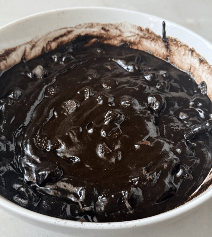Dark cocoa batter.