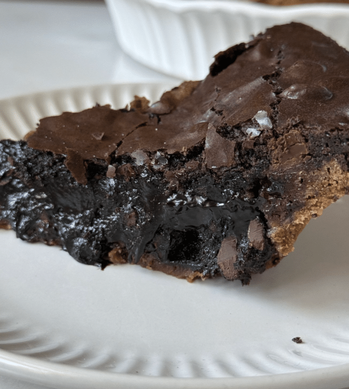 Gooey brownie pie.