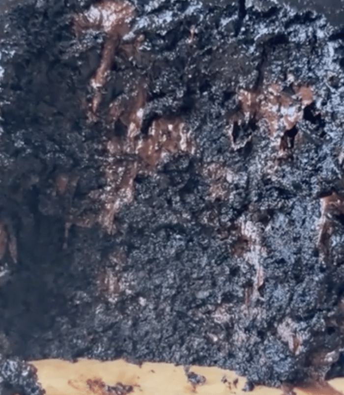 Close up of date brownies.