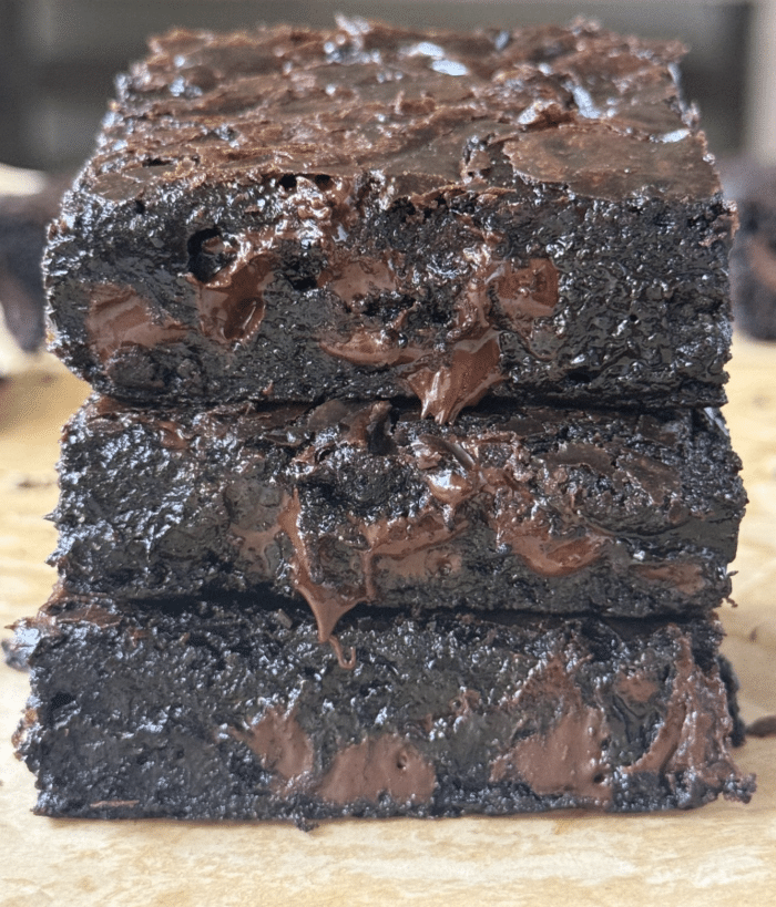 Close up of espresso brownies.