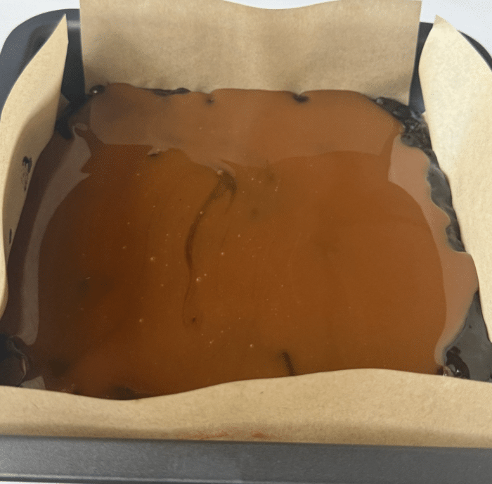 Caramel sauce in pan.