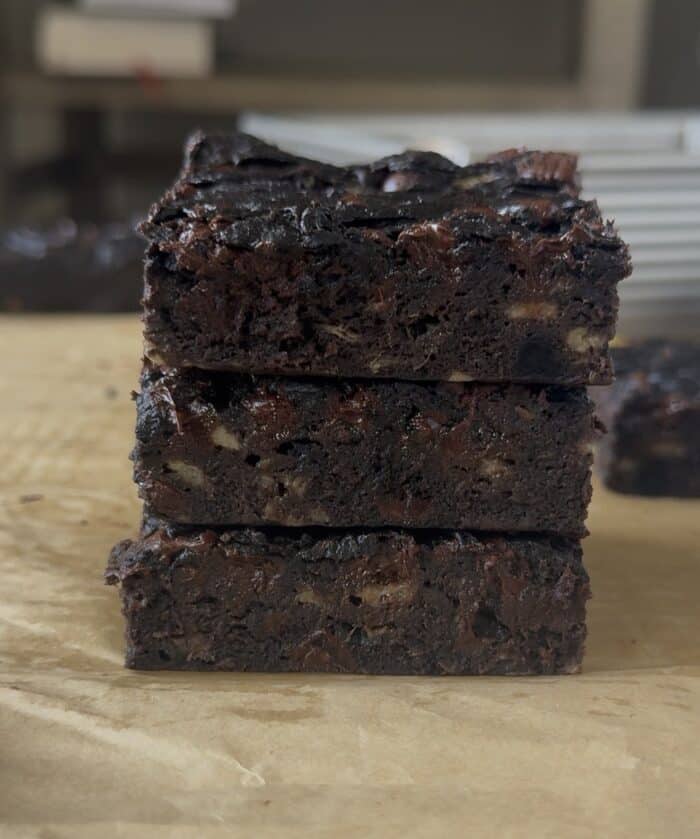 Close up of 4 ingredient brownies.