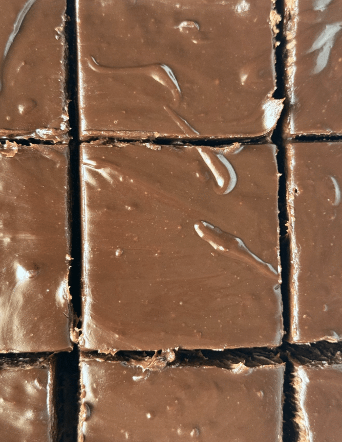 Sliced ganache bars.