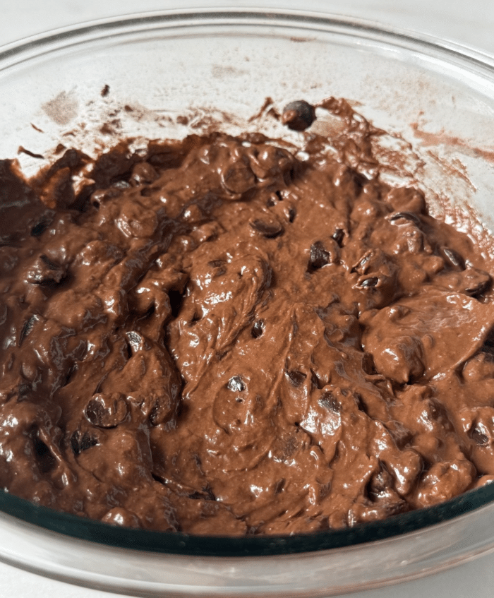 Rich dark brownie batter.