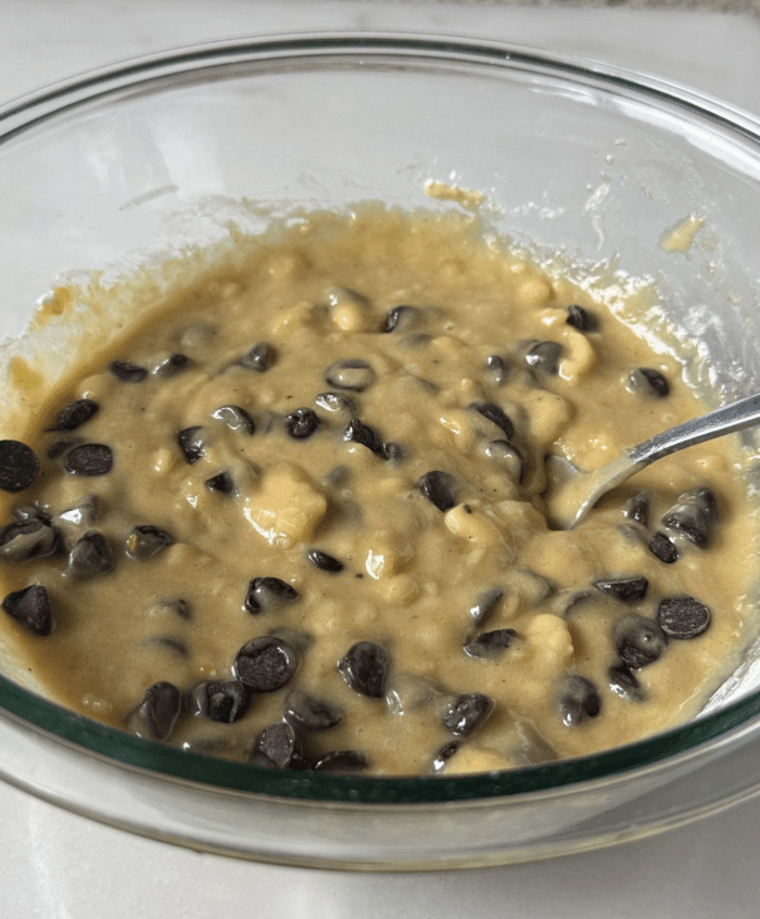Chocolate chip bread batter.