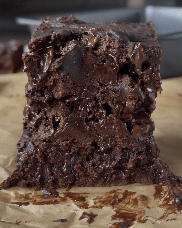 Close up of 5 ingredient brownies.