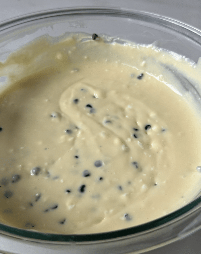 Cheesecake chocolate chip batter.