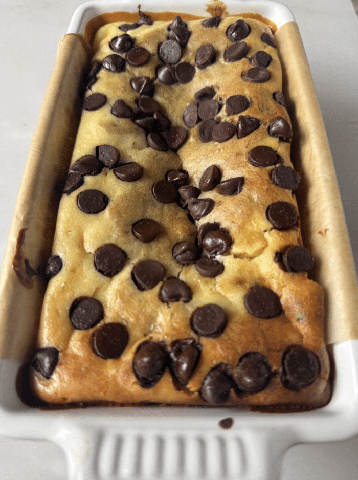 Loaf with chocolate chips.