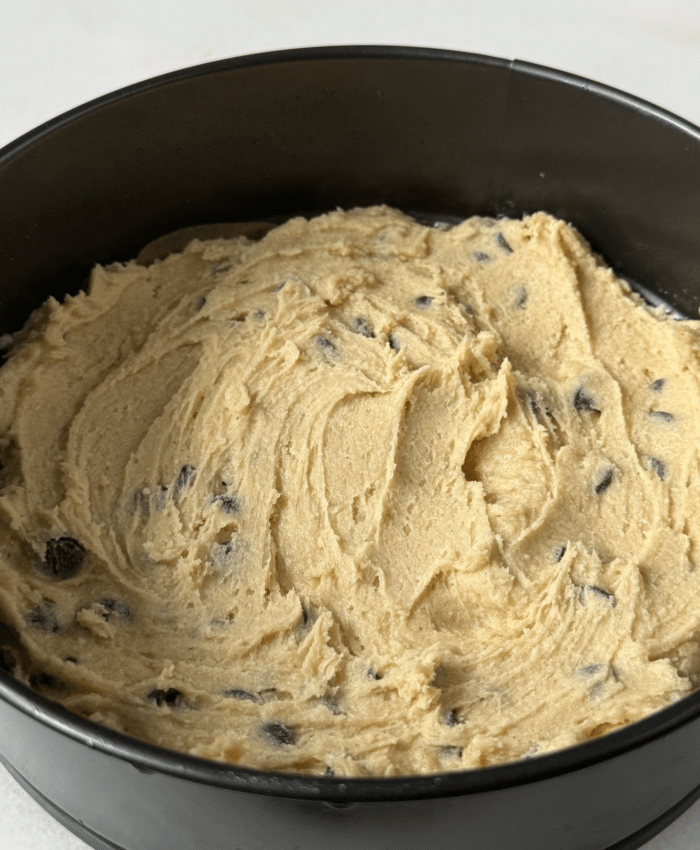 Dough in springform pan.