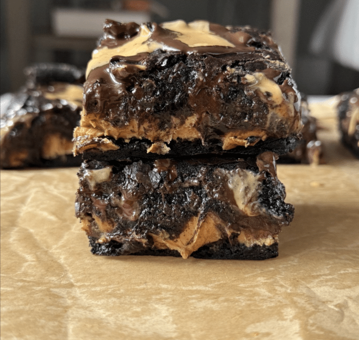 Gluten free peanut butter brownies.