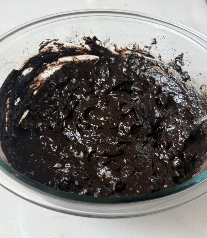 Dark chocolate batter.