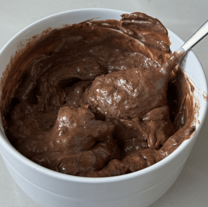 Chocolate protein frosting.