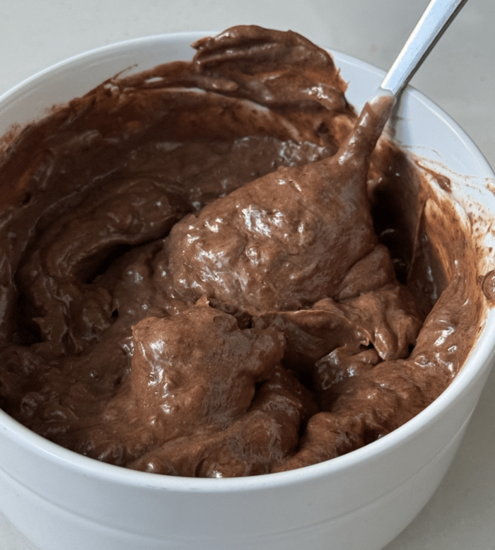 Thick chocolate frosting.
