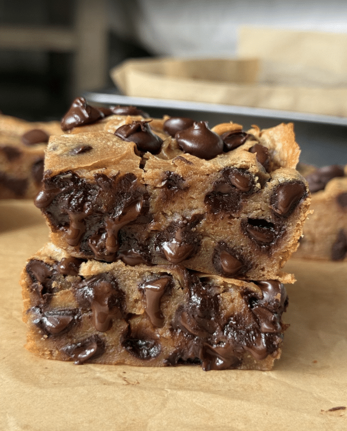 Gooey chocolate chip bars.