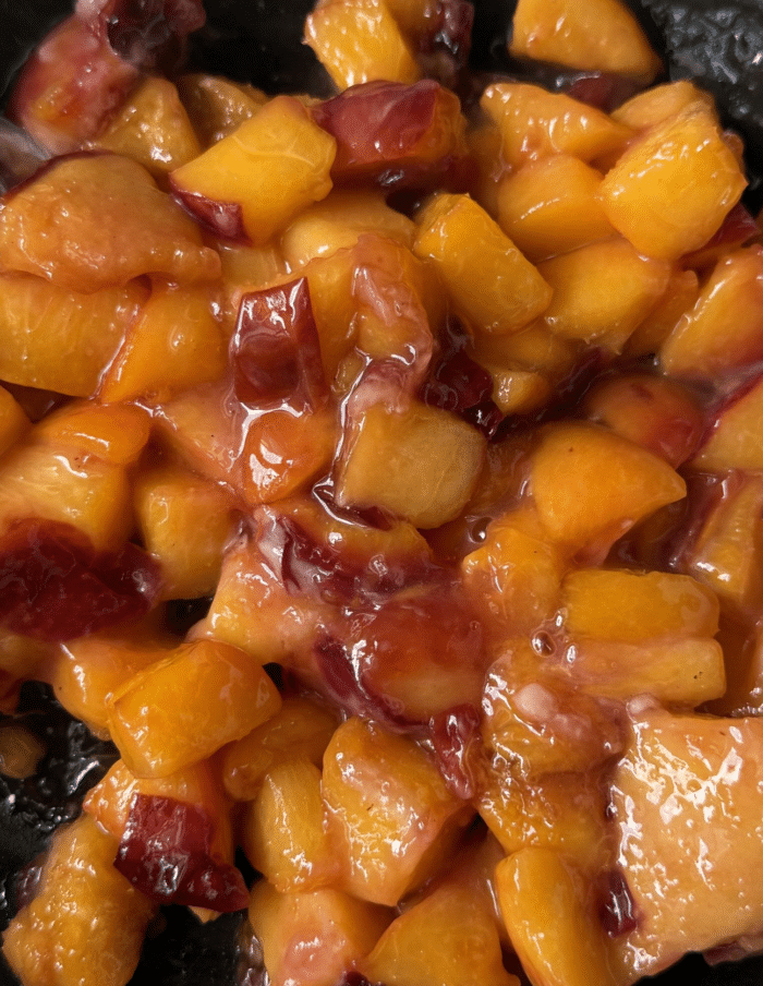 Peach cobbler filling.