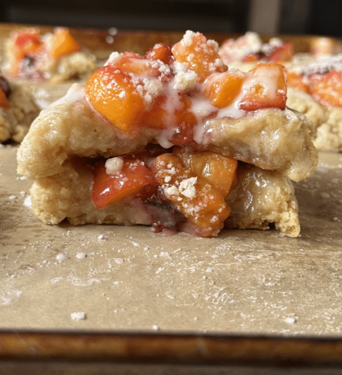 Stack of fruity dessert.