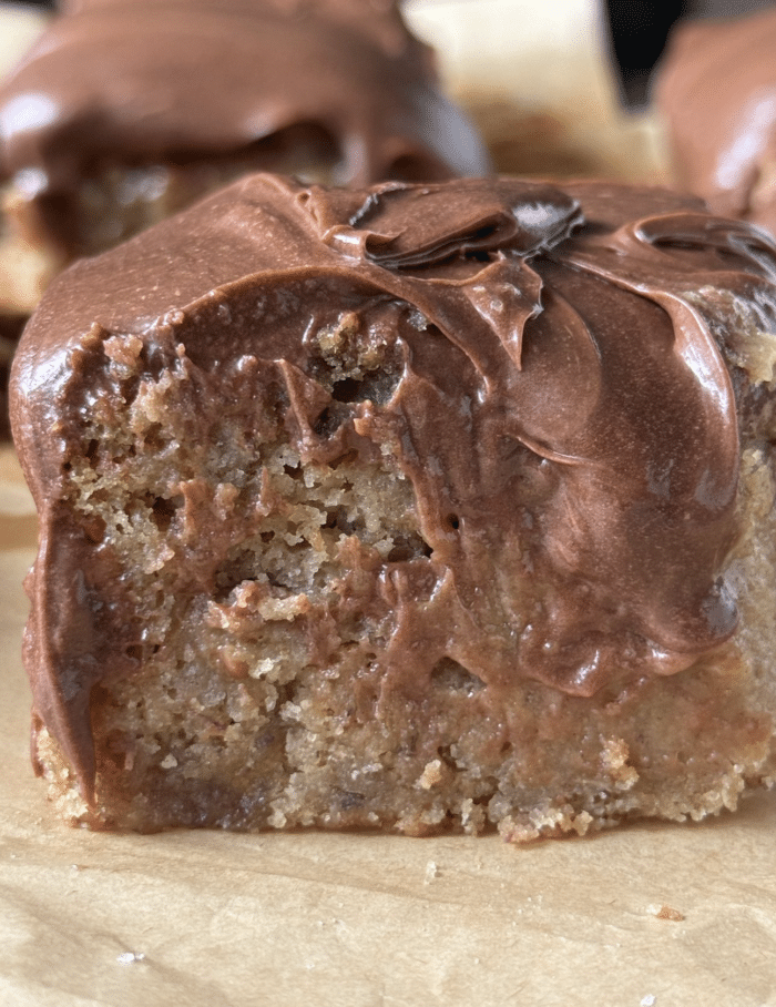 Gooey frosted bars.