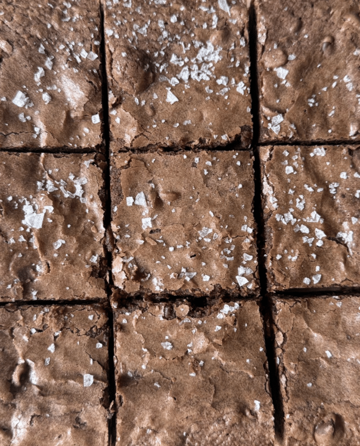 Sliced chocolate squares.